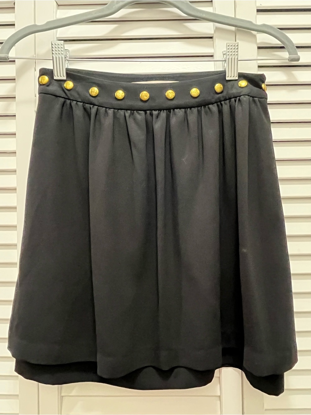 RACHEL Rachel Roy Black Skater Skirt with Gold Stud Detail